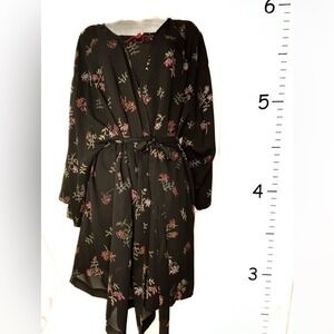 Cruz Sexy Black Floral 2PC‎ Pajama Lingerie Set NWT 1X